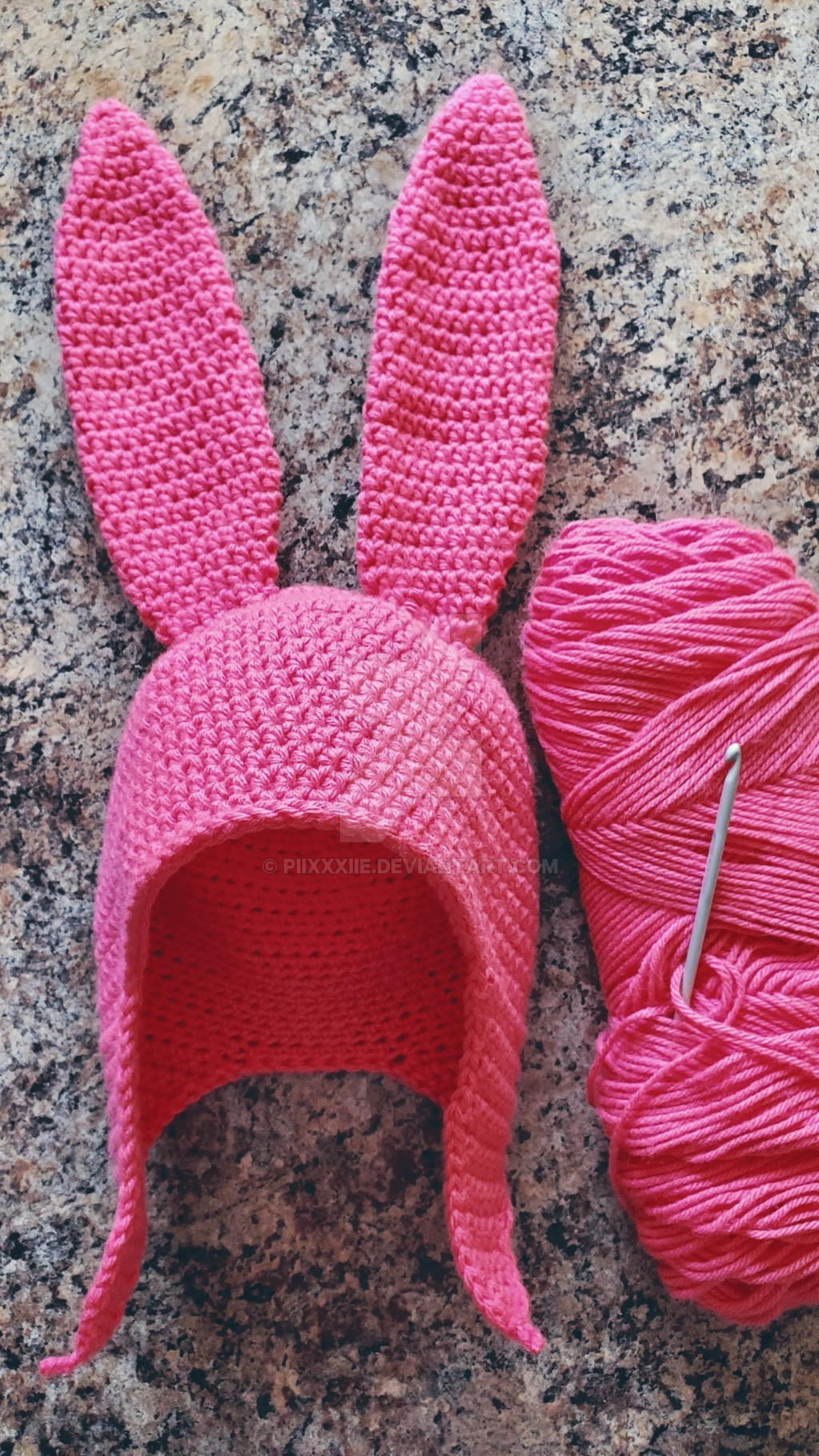 Luise Belcher pink bunny hat printable PDF pattern, adult size, cosplay
