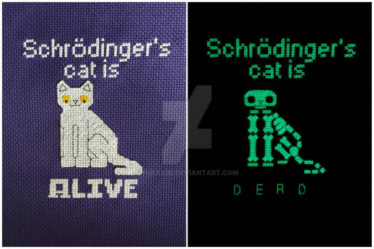 Schrodinger's Cat Cross-Stitch 