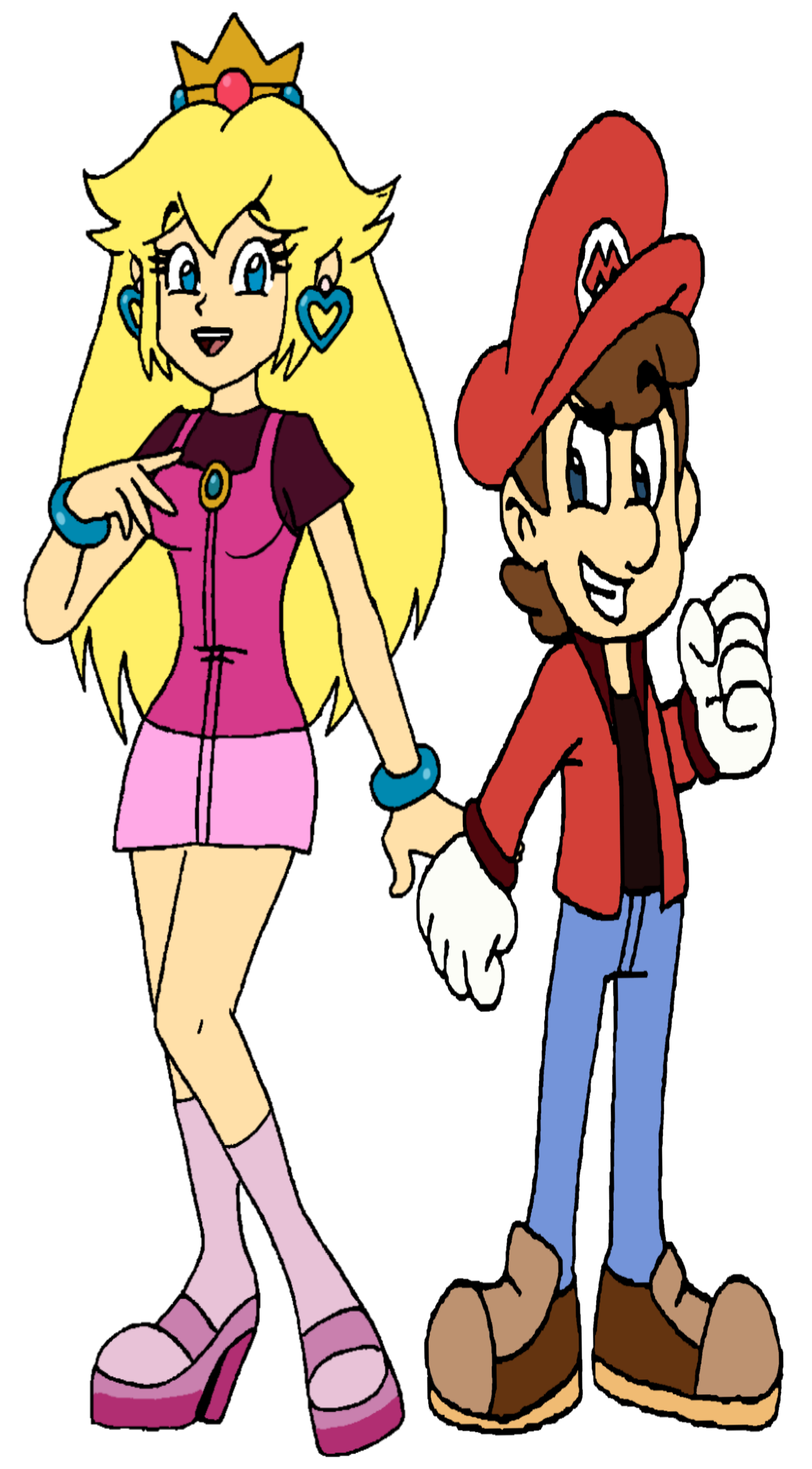 Mario and Peach (Nintendo High) by KHWarrior on DeviantArt