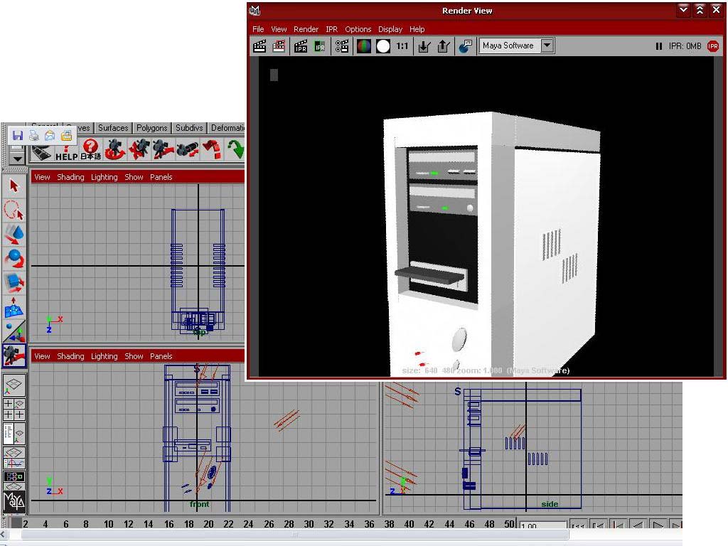 Computer in Alias Maya