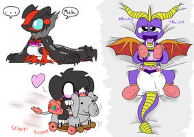 Baby Yveltal, Will, an Spyro Doodles