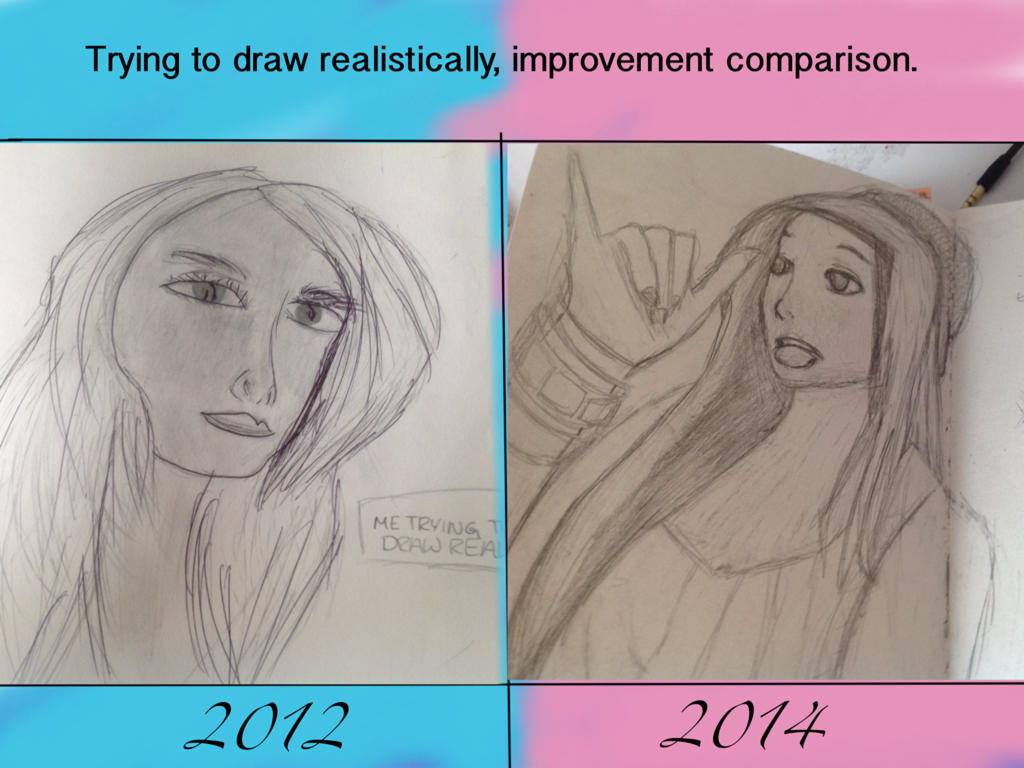 Drawing improvment comparison. by LeFabulousNeko on DeviantArt
