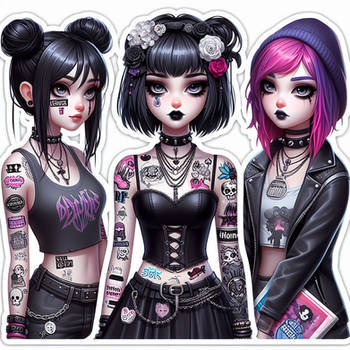 Alex, Riley, and Sam Teens gothic