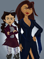 Penny Proud and mom X Wednesday Addams and mom.