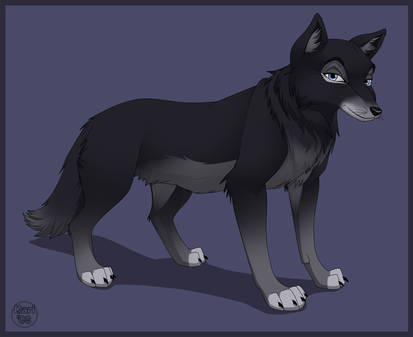 Old black wolf commission