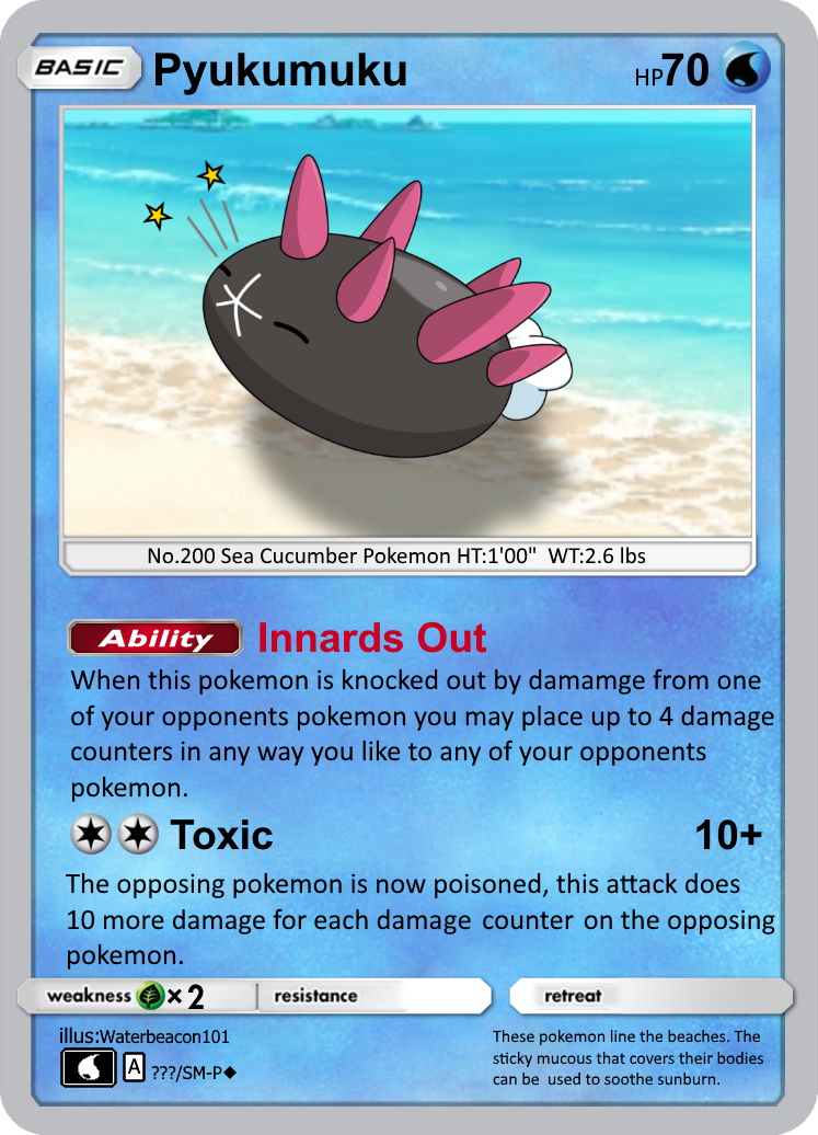 pyukumuku pokemon card 47/149 - (Reverse Holo) if this Pokmon is in your hand Pyukumuku GX by trubbish101 on