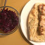 Red Cabbage Salad and Chicken Skewers