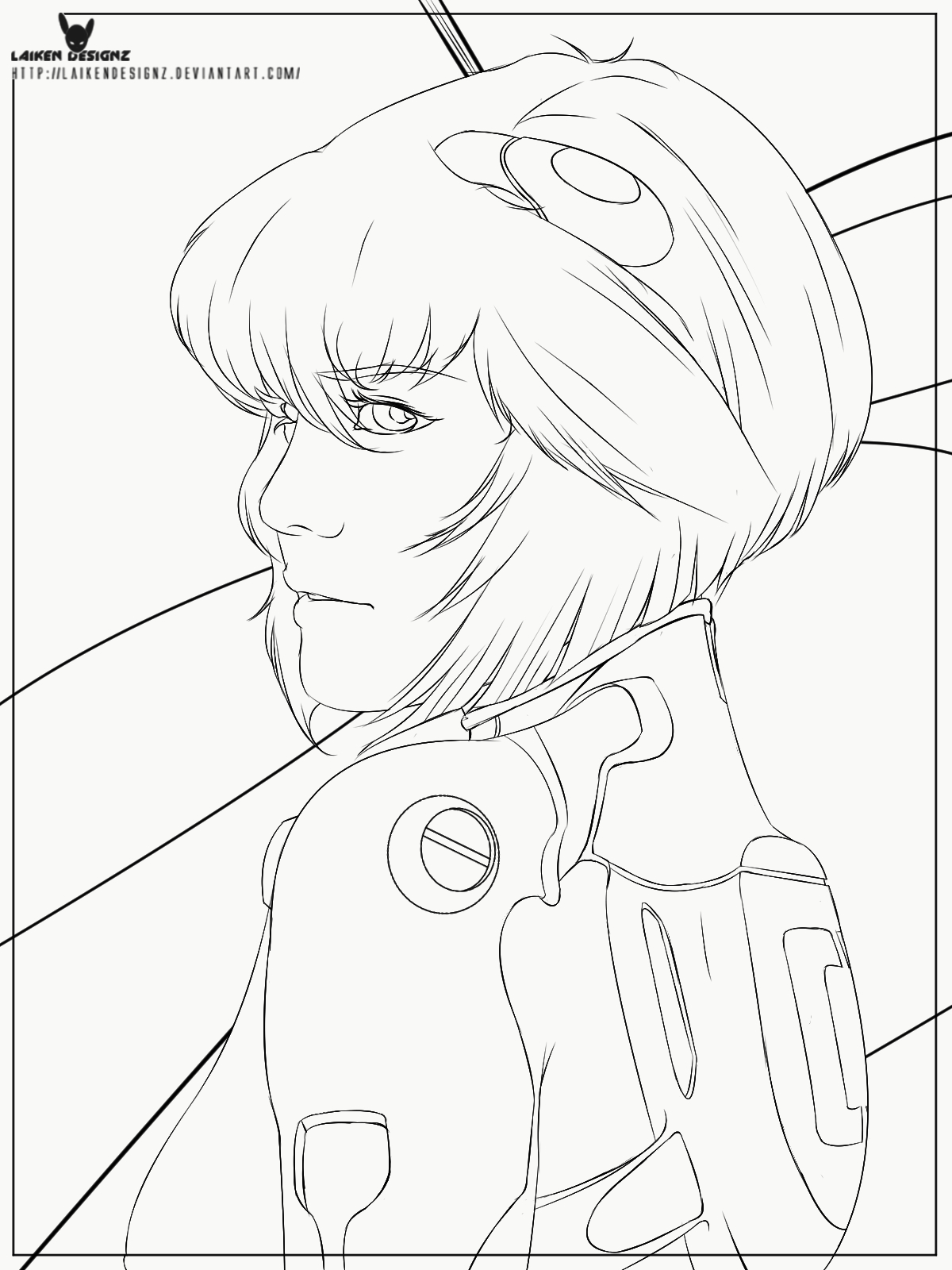 Rei Ayanami Neon Genesis Evangelion Line Work