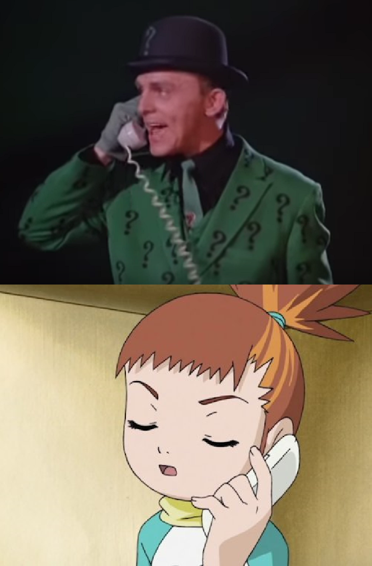 Riddler phones Rika by Dreddzilla on DeviantArt
