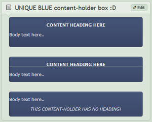 BLUE content-holder box