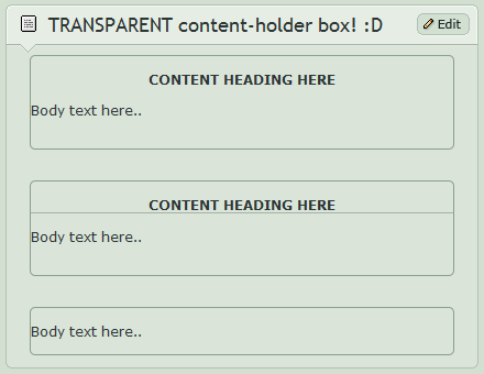 TRANSPARENT content-holder box