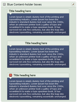 Blue Content-holder boxes