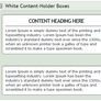 White Content-Holder Boxes