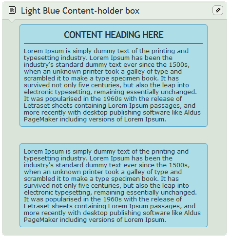 Light Blue Content-holder box