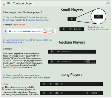 Mini Youtube Player embeddable code