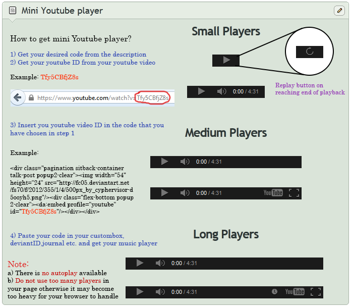 Mini Youtube Player embeddable code by CypherVisor on DeviantArt