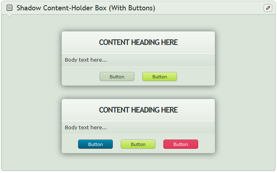 Shadow Content-holder box (With buttons)