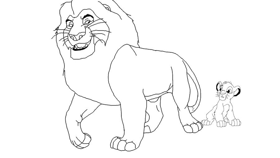 Musafa Simba Drawable Mufasa and Simba FREE Lineart by Erosaf on DeviantArt