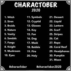 Charactober 2020 Prompt List