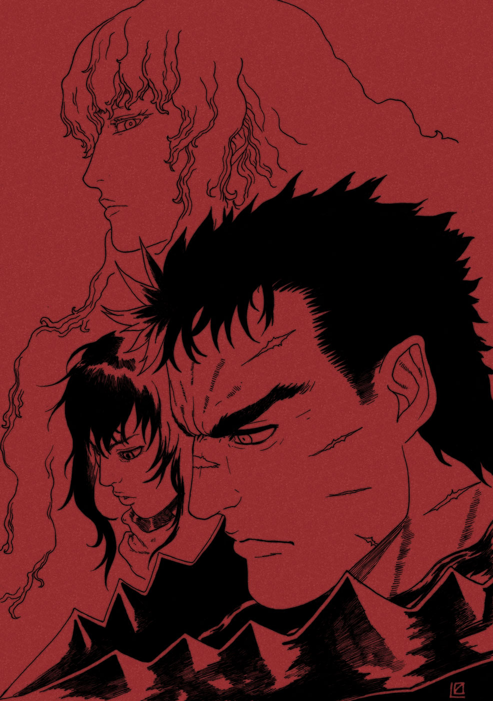 guts and griffith (berserk) drawn by optionaltypo