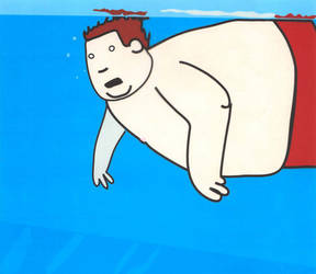 fat guy floating