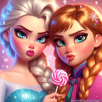 Anna and Elsa shocking bad girls beauty