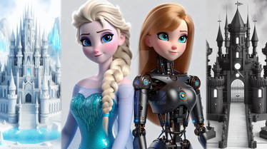 (OPEN) Elsa and cyber Anna Wallpaper