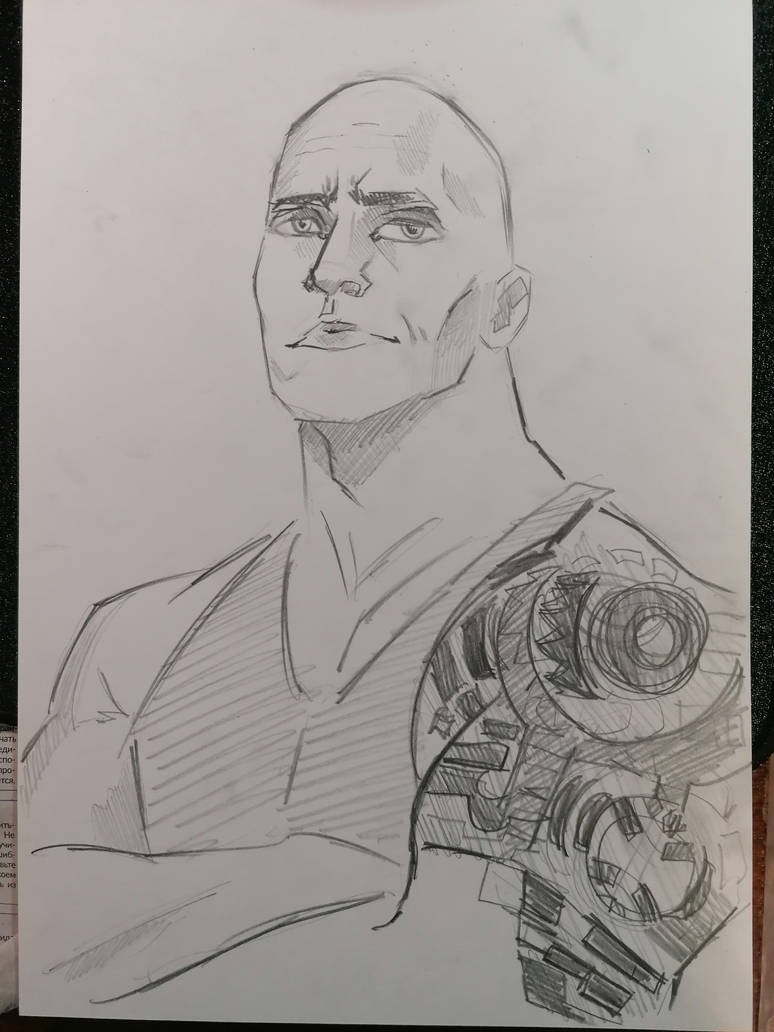 Dwayne Johnson sketch by HecticWu on DeviantArt