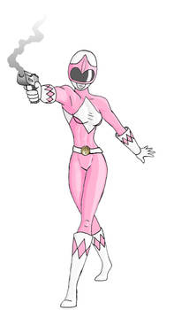 Pink Power Ranger+Desert Eagle