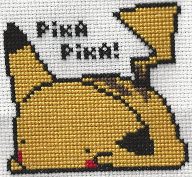 Cross stitch Yellow's Pikachu by Miloceane on DeviantArt