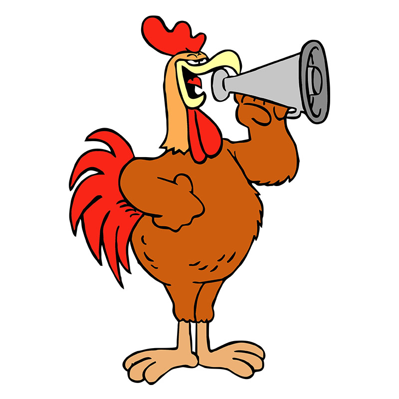 Rooster Crowing With Megaphone Vector by digitemb-shop on DeviantArt