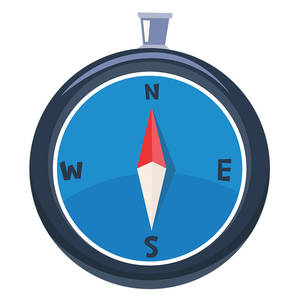Minute Hand Compass With Directions Vector
