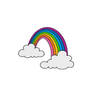 Rainbow Falling Over Clouds Vector