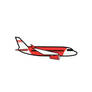 Red Passenger Plane Flying Vector