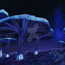 Mushroom Trees Night Landscape