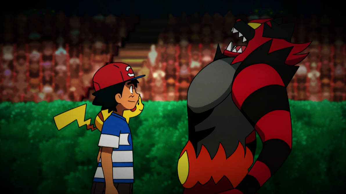 Ash and his newly evolved Incineroar by Pokemonsketchartist on DeviantArt