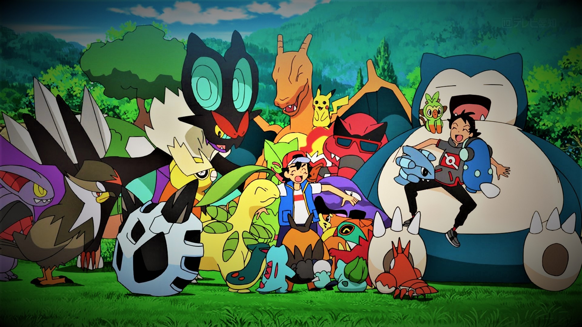 Ash Alola team with anime background by Rohanite on DeviantArt