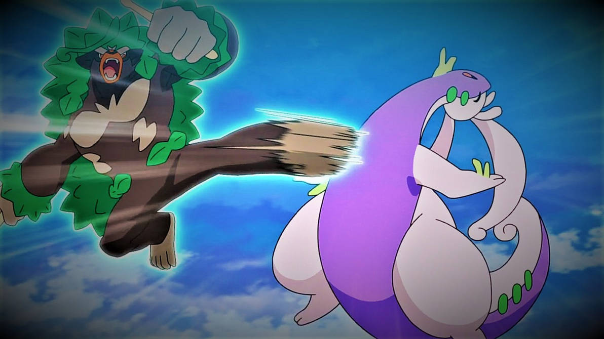 Rillaboom defeating Goodra with Acrobatics by Pokemonsketchartist on ...
