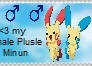 Male Plusle and Minun Stamp