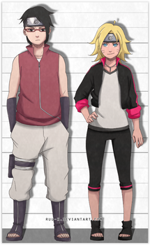 Sarada and Boruto genderbend