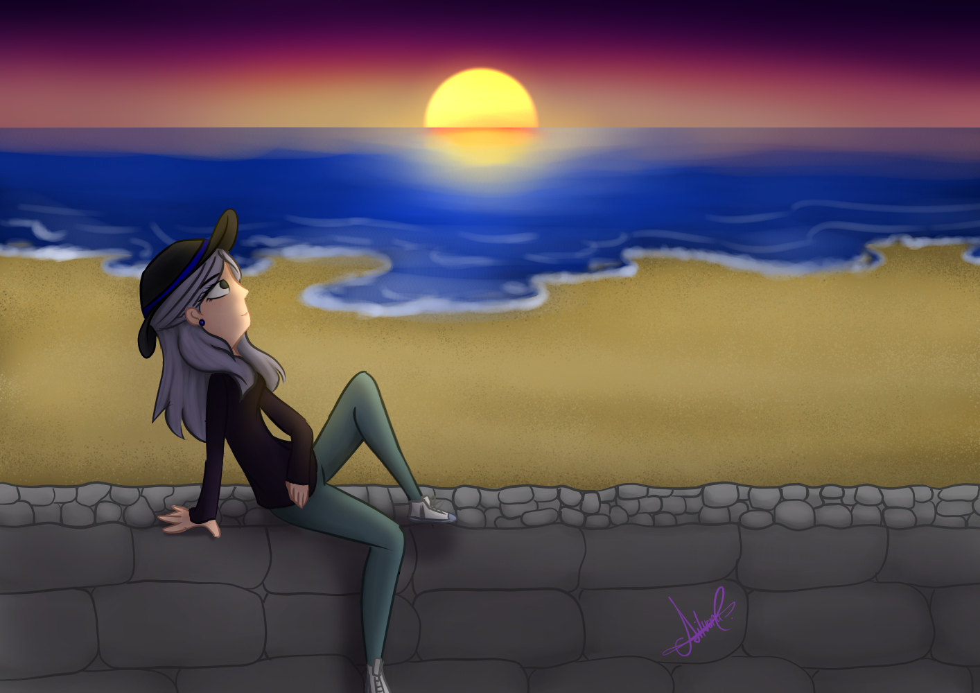 En el atardecer de la playa by shyta123 on DeviantArt En el atardecer de la playa by shyta123 on DeviantArt