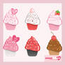 Clip Art Valentine's Day Cupcakes