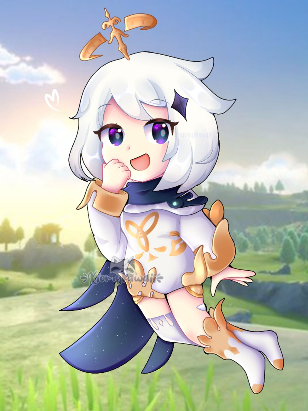 Paimon Fanart - Genshin Impact by xiomykawaii on DeviantArt