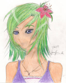 Random Green Haired Person