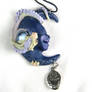 little dragon on moon necklace