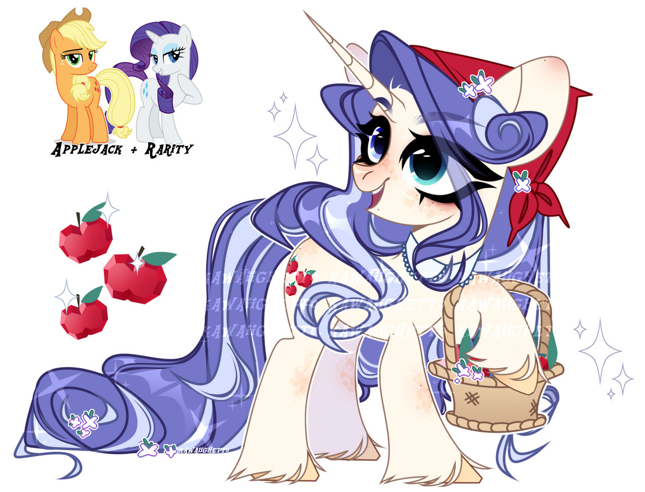 Applejack + Rarity fusion. closed by kawaiighetto on DeviantArt