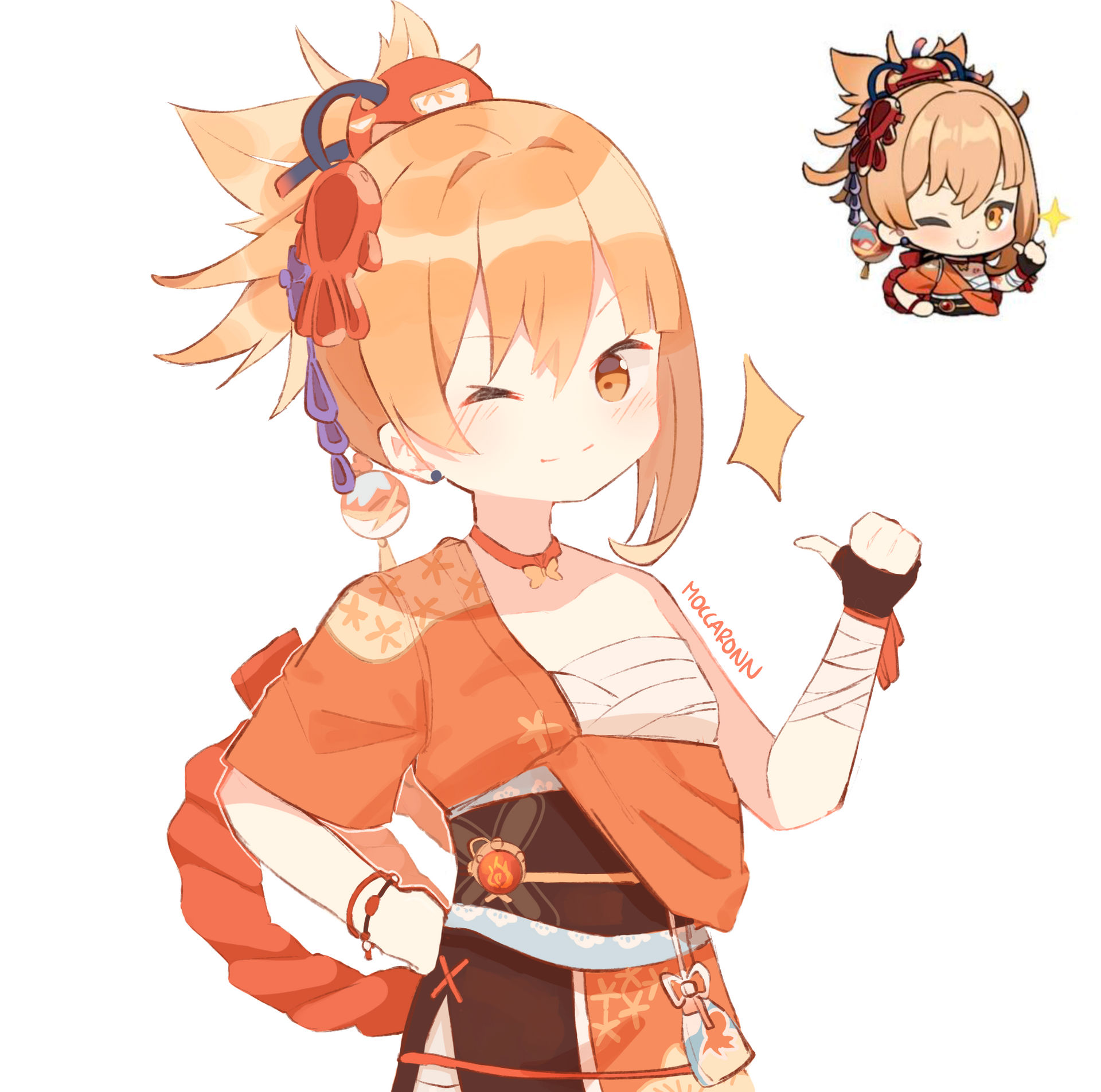 Yoimiya redraw by momokakei on DeviantArt