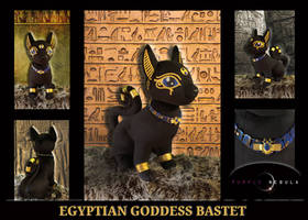 Egyptian Goddess Bastet Plush Cat - Adoption Ready