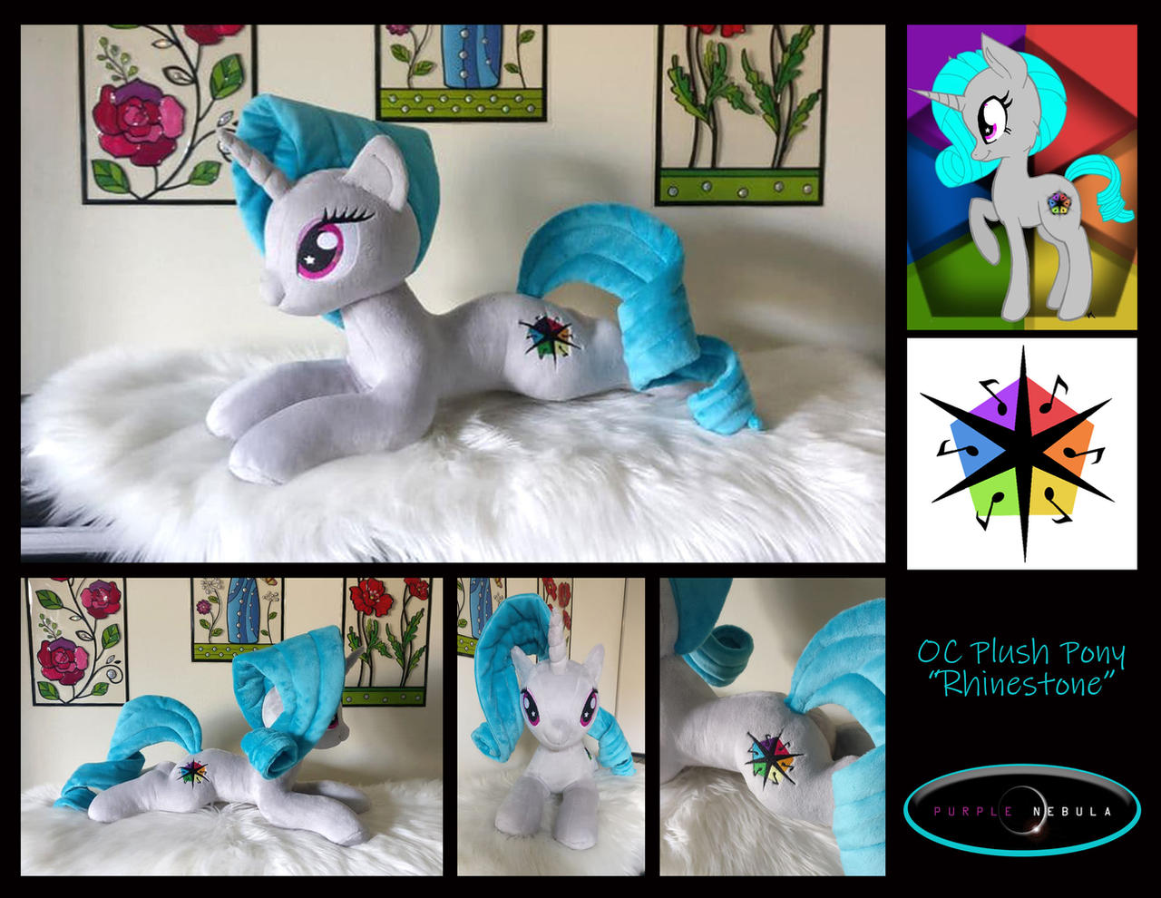 20in Laying Plush Pony OC Rhinestone