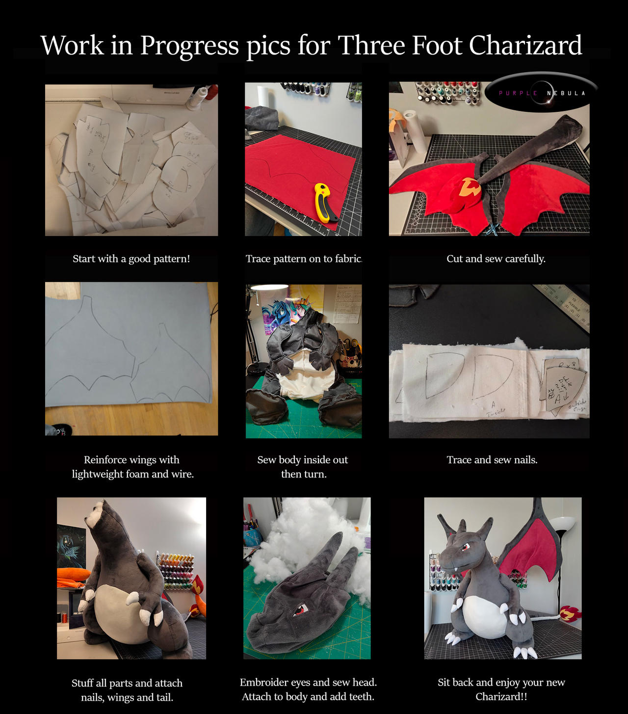 WIP pics for a 3 foot Charizard